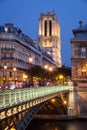 Pont dÃ¢â¬â¢Arcole and Notre Dame Cathedral, Ile de la Cite, Paris Royalty Free Stock Photo